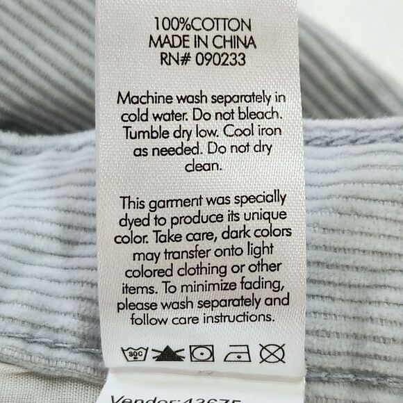 PacSun Corduroy Pants High Rise Bootcut Light Blue Button Fly Women's Size 28 - Picture 9 of 12